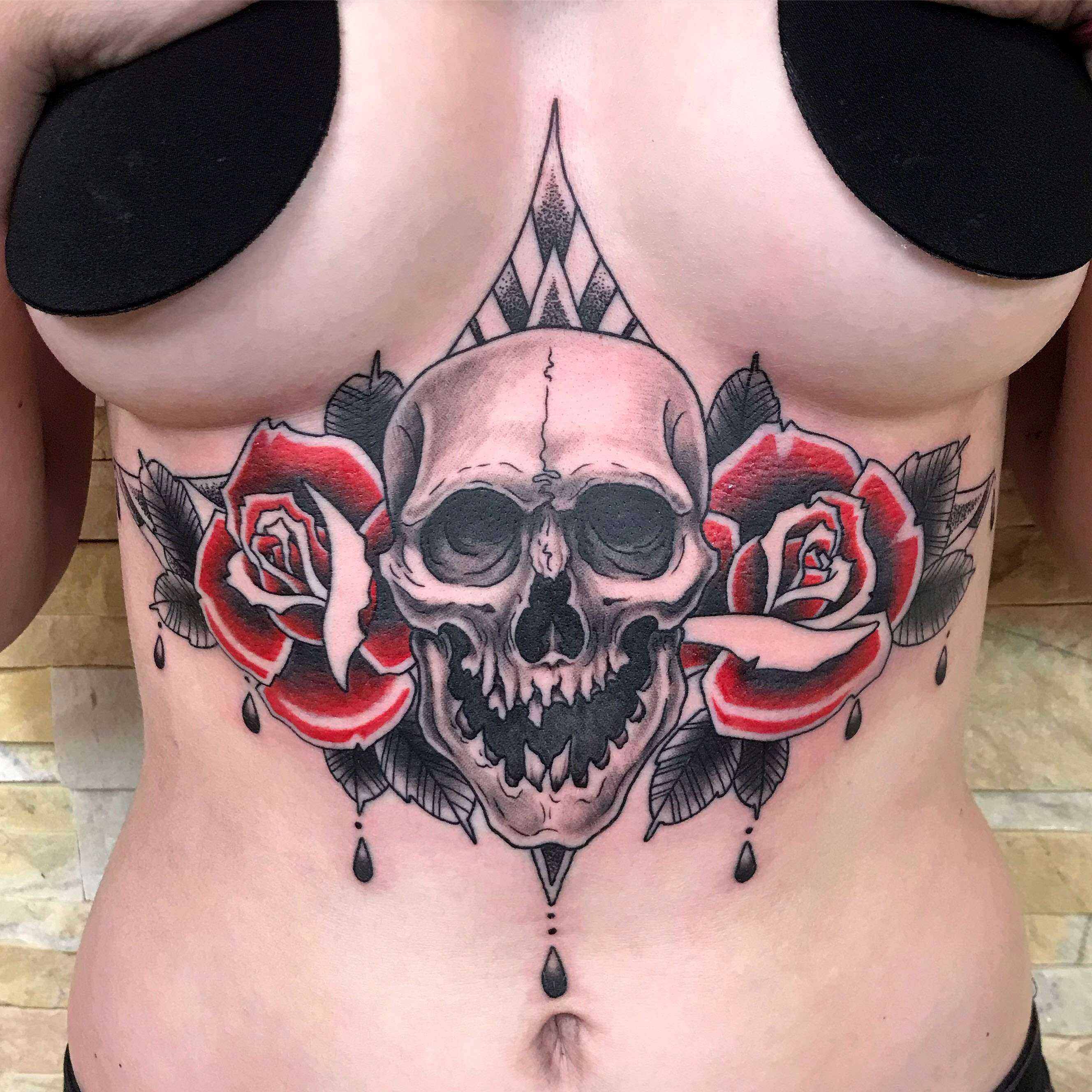 Neo-traditional Underboob Tattoo