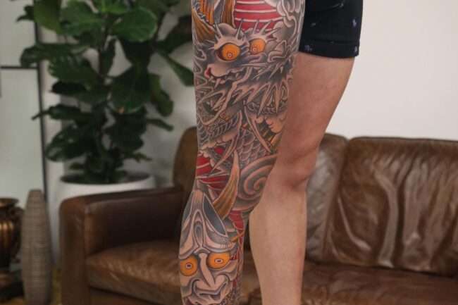 Dragon and Hannya Leg Sleeve